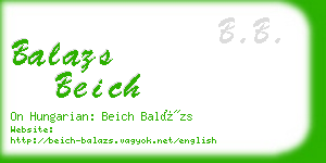 balazs beich business card